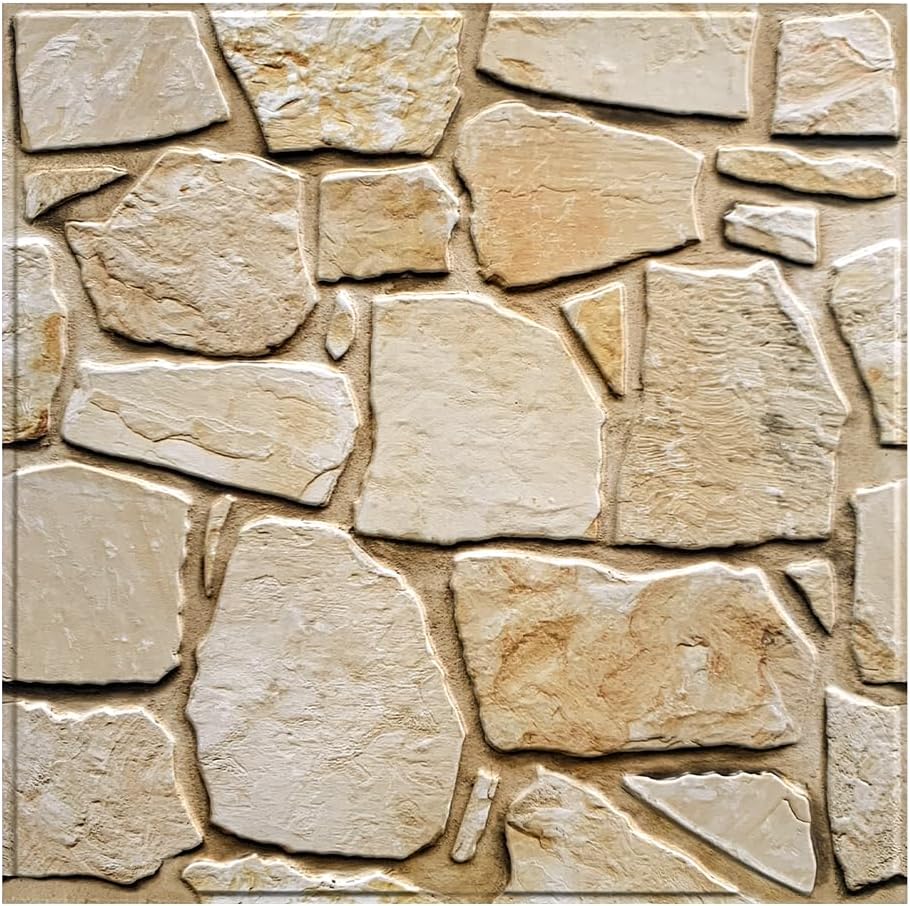Detalle de COMSTICKC Pannelli Adesivi 3D Pietra – 10 Pezzi 30x30 cm, Look mattone impermeabile