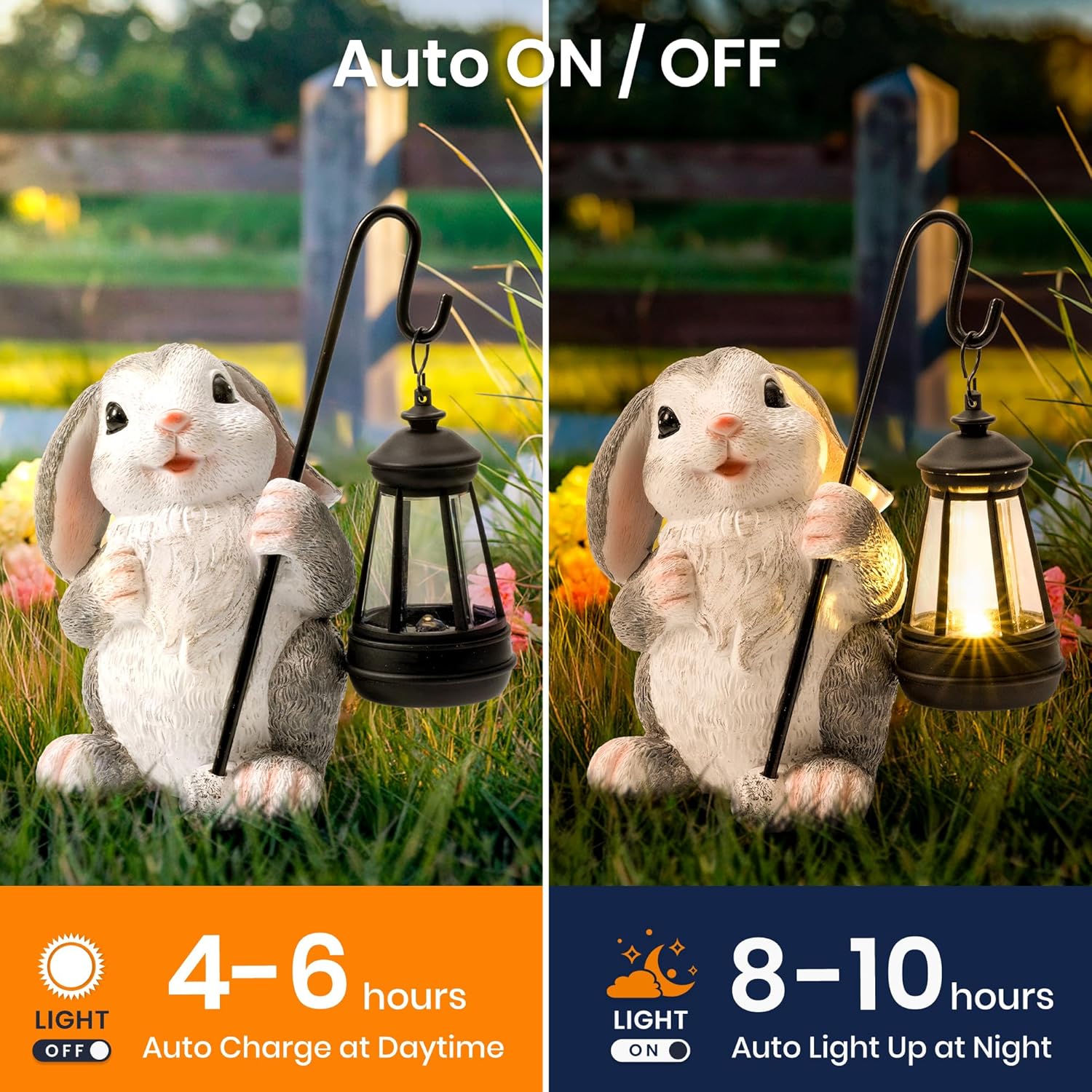 Thumbnail 2 de GIGALUMI Solar Garden Statues Rabbit Figurine Lights