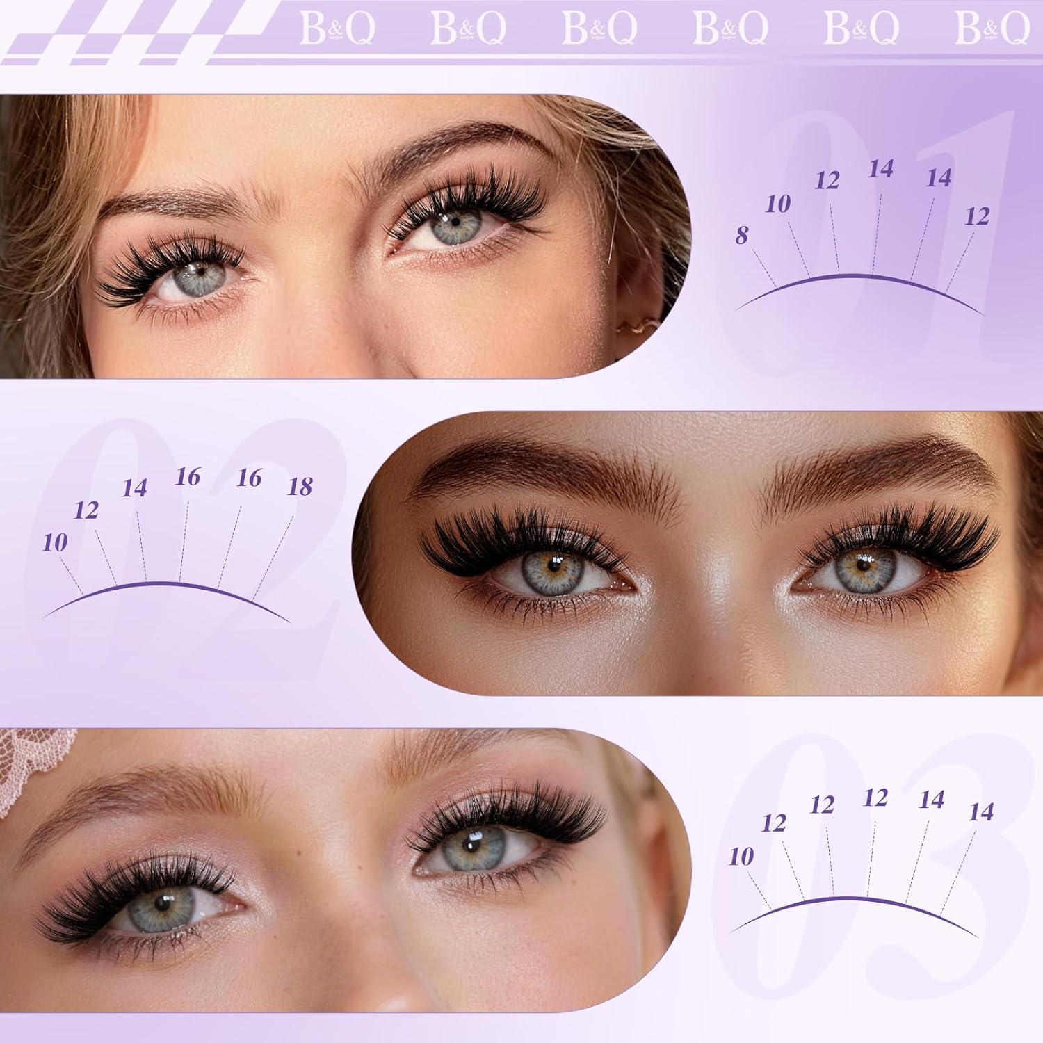Detalle de B&Q Flora Lash Clusters Kit Flaunt Lash Clusters (D-Curl) DIY Lash Extension Clusters Kit