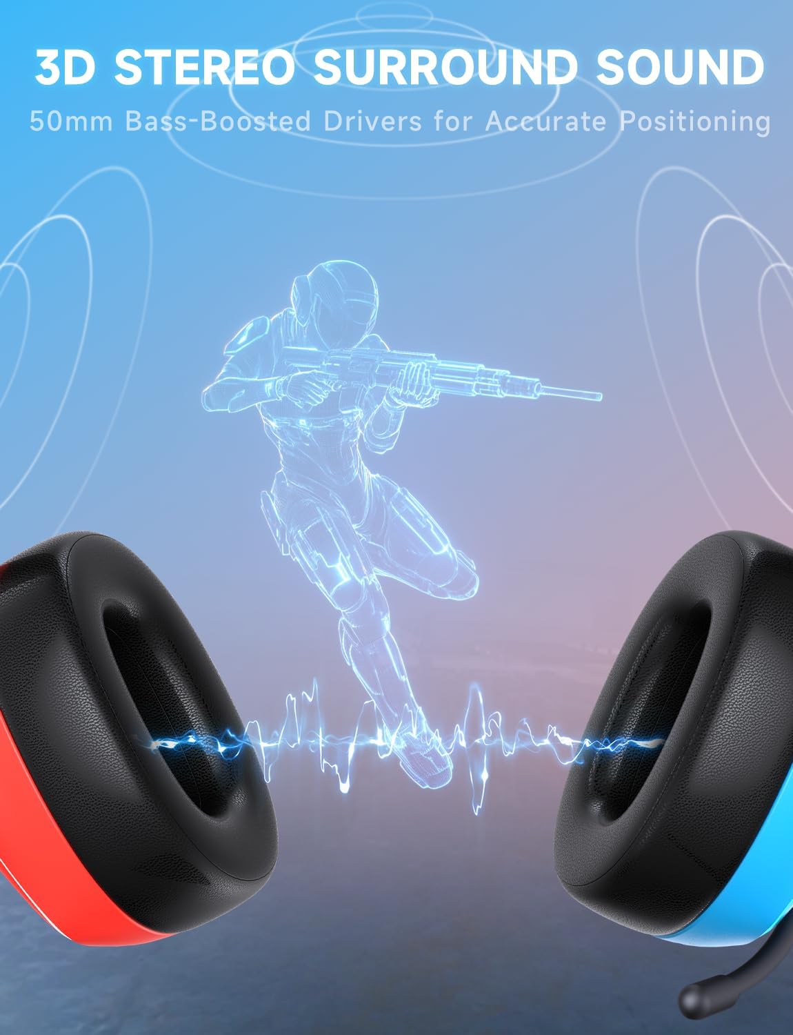 Thumbnail 2 de Gvyugke Captain 780 Wireless Gaming Headset, 50 mm Drivers, Bluetooth 5.3