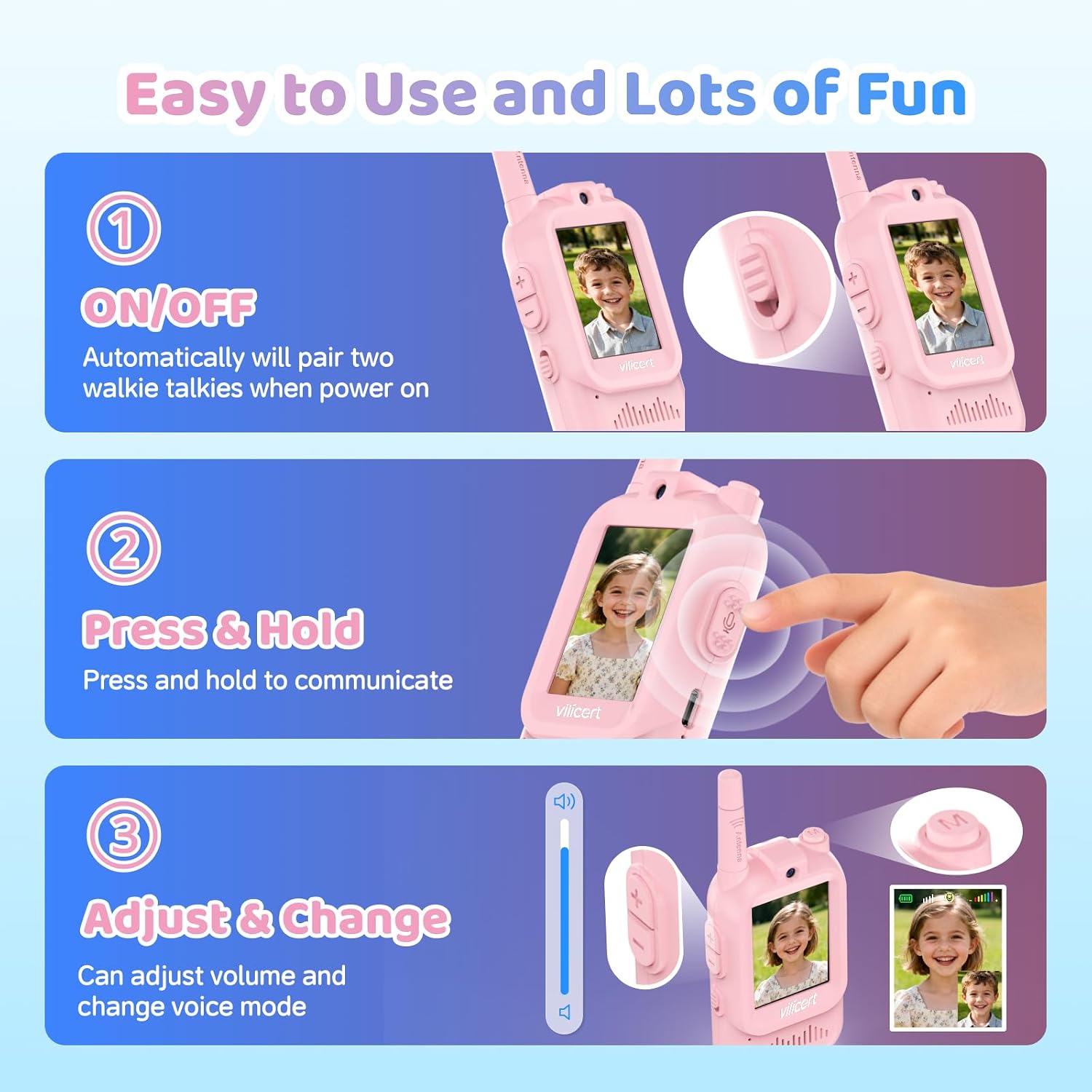 Detalle de Vilicert Kids Video Walkie-Talkies