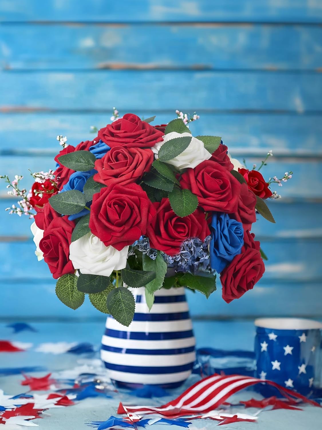 Detalle de InnoGear 50-Piece Dark Red Foam Roses for Décor
