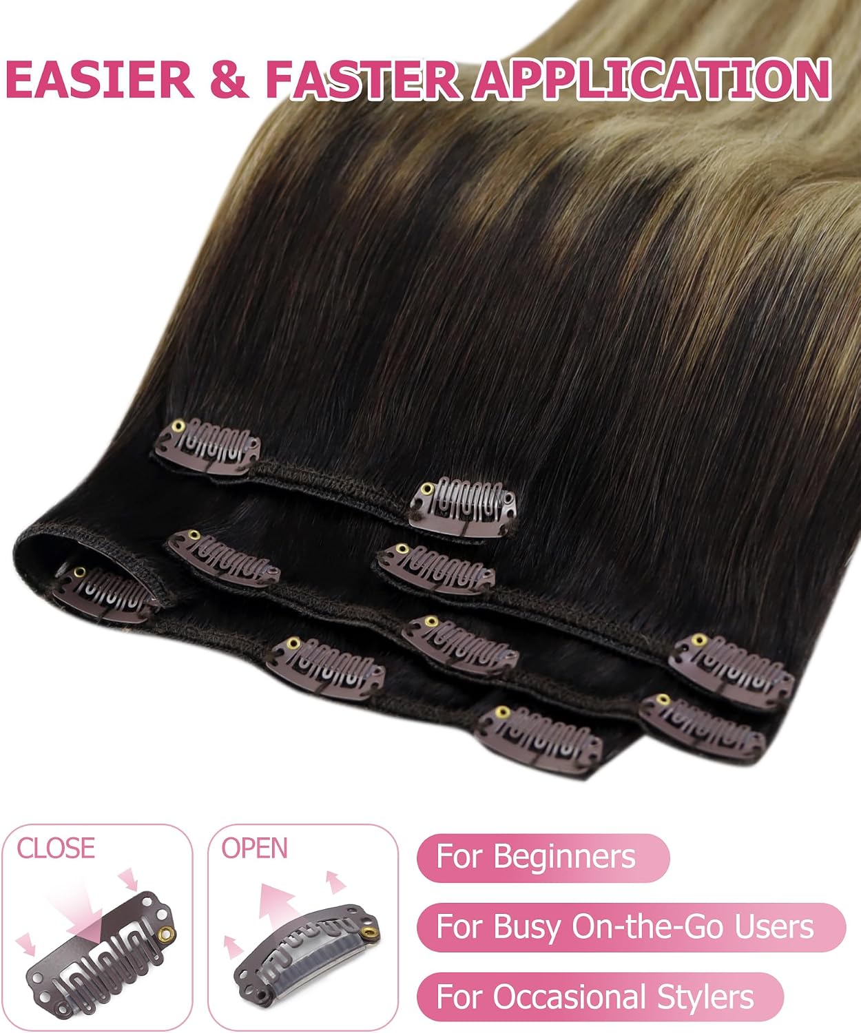 Detalle de YoungSee Clip-in Hair Extensions 22 Inch