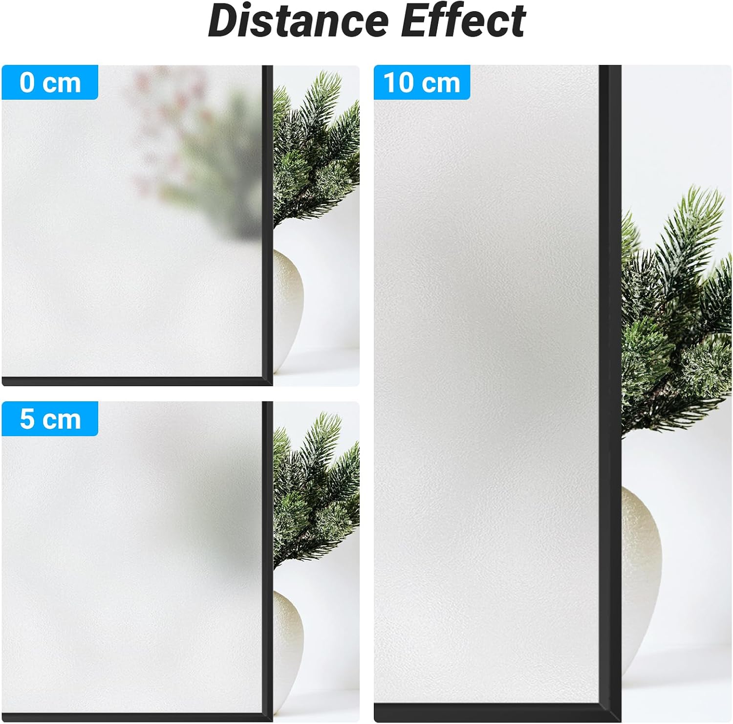 Thumbnail 5 de Funfox 44.5 x 200 cm Static-Cling Frosted Window Film, No Adhesive