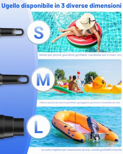 Detalle 2 de Dr.meter Pompa Elettrica USB Gonfiabile con 3 Ugelli Rimovibili – Compatta, Senza Fili e Power Bank