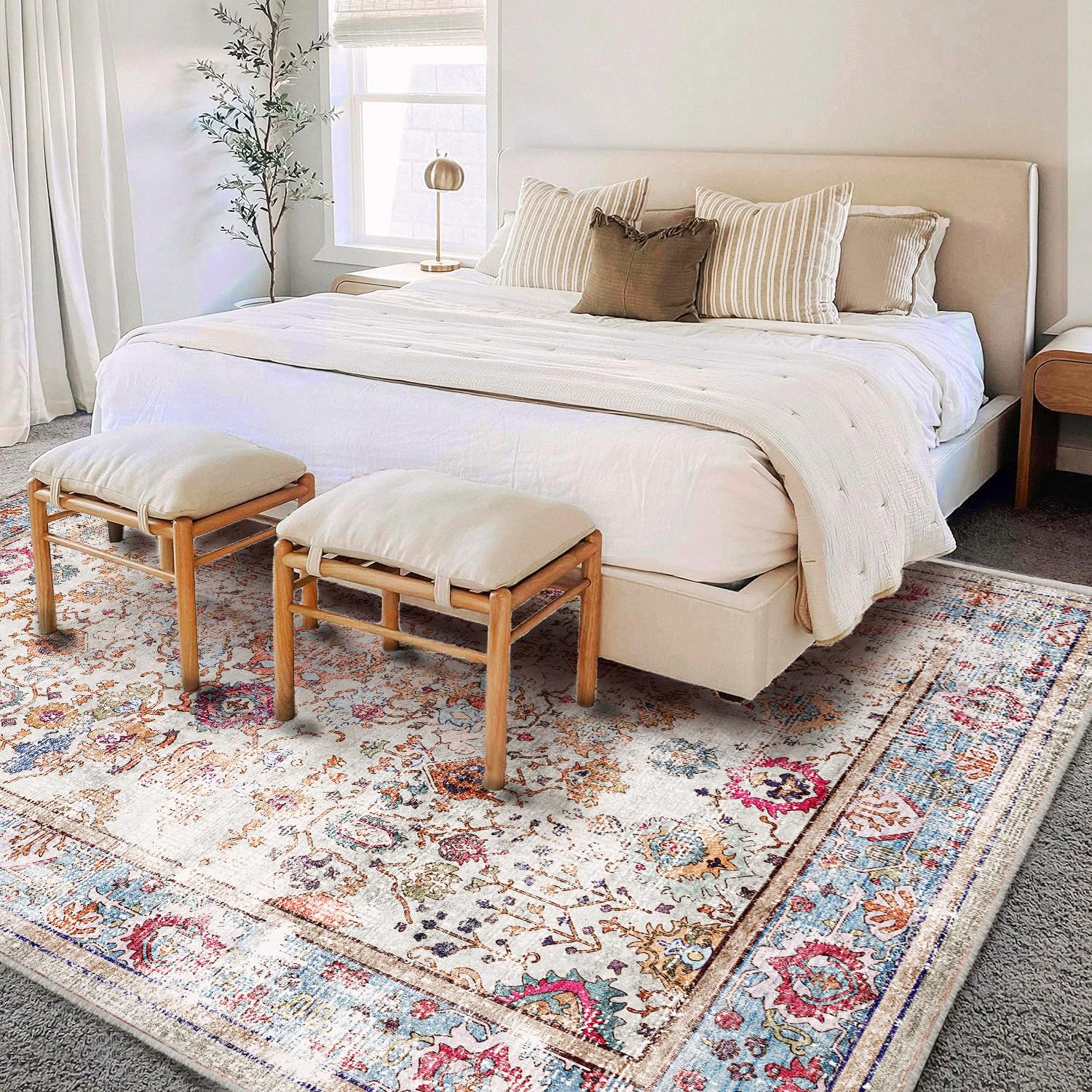 Detalle de CHAMPLANT Washable Area Rug 8'x10'