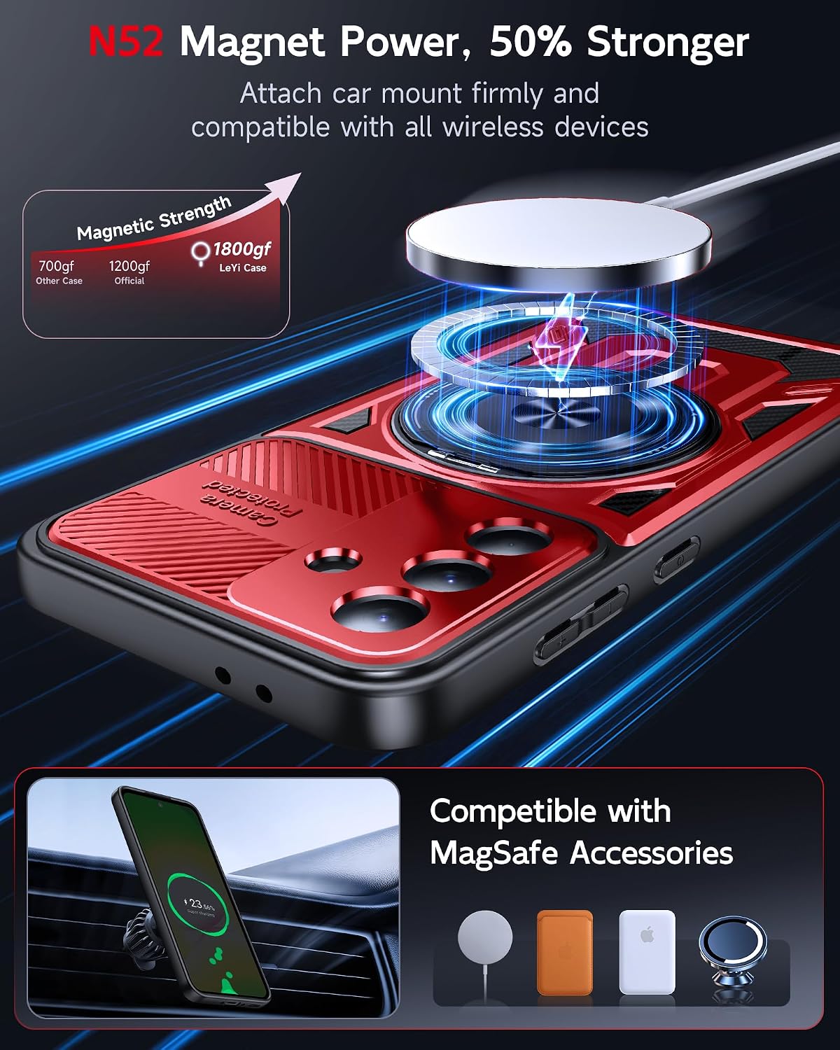 Thumbnail 4 de LeYi Samsung Galaxy A36 5G case with ring stand