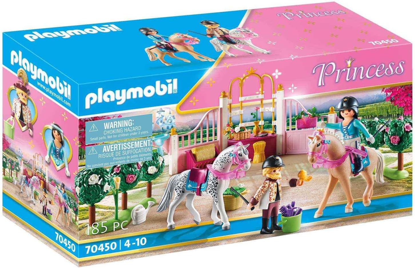 Detalle 2 de PLAYMOBIL Princess 70450 Reitunterricht im Pferdestall – Prinzessin Pina, Stall & Zubehör, ab 4 Jahren