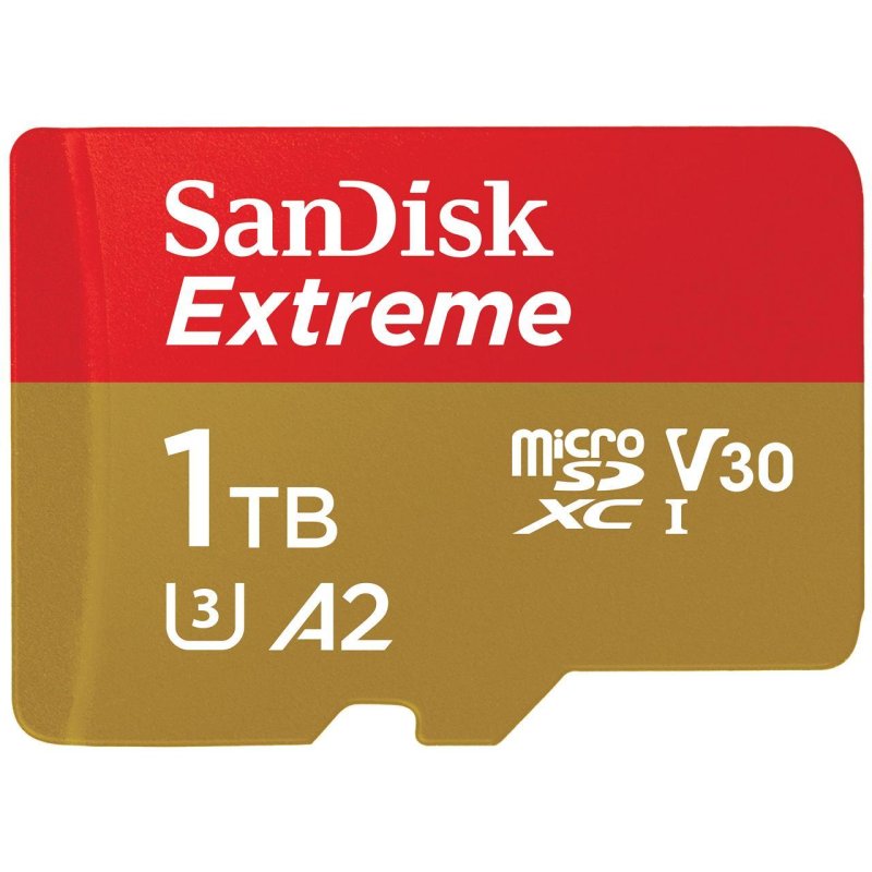 Detalle de SanDisk Extreme MicroSDXC 1TB UHS-I A2 V30 con Adaptador SD