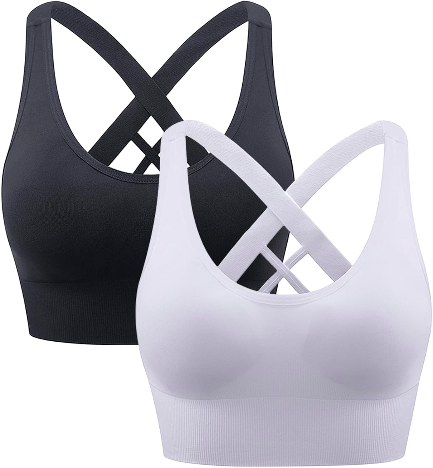 Imagen de Heersan Sport BH Damen – Push Up ohne Bügel, Crossback, nahtlos, mit abnehmbaren Pads en OfertitasTOP