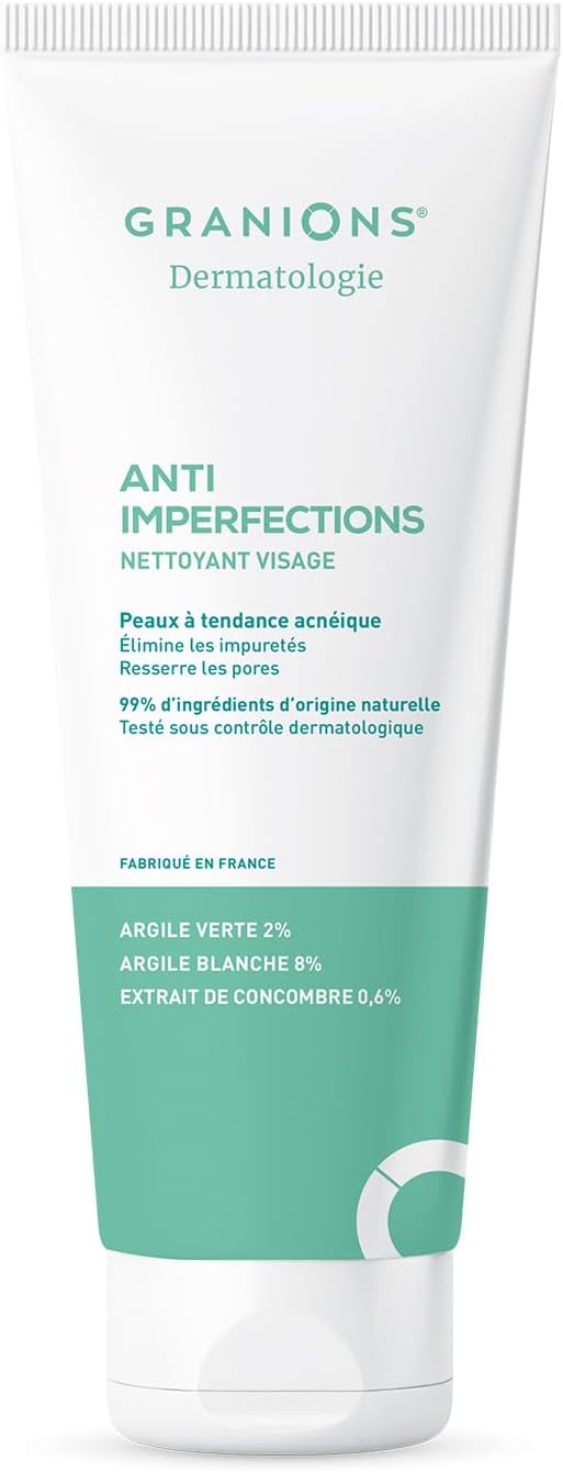 Detalle de GRANIONS Nettoyant Visage Anti Imperfections, argile, vitamine C, 150g