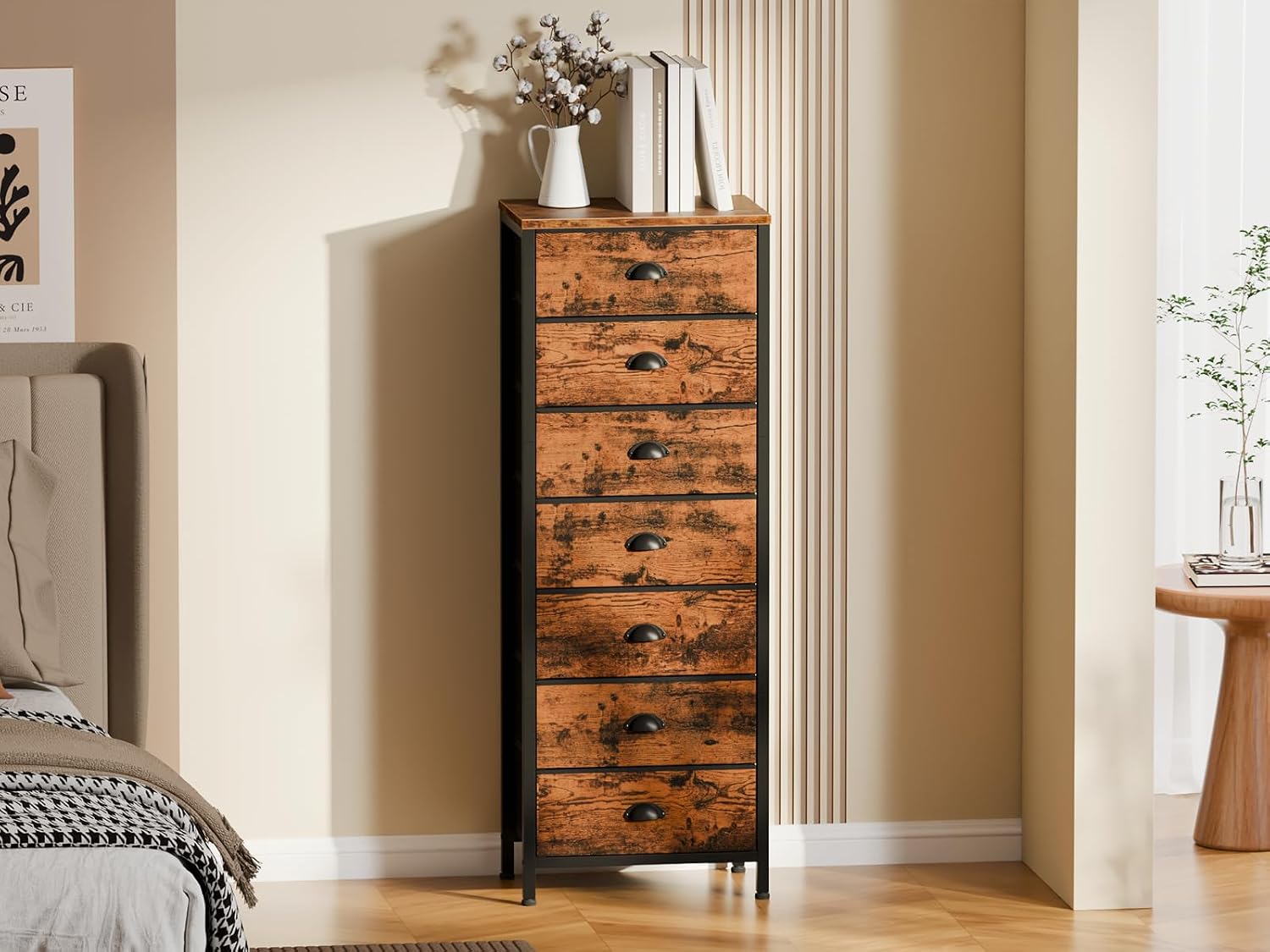 Thumbnail 6 de Furnulem 7-Drawer Dresser Rustic Brown