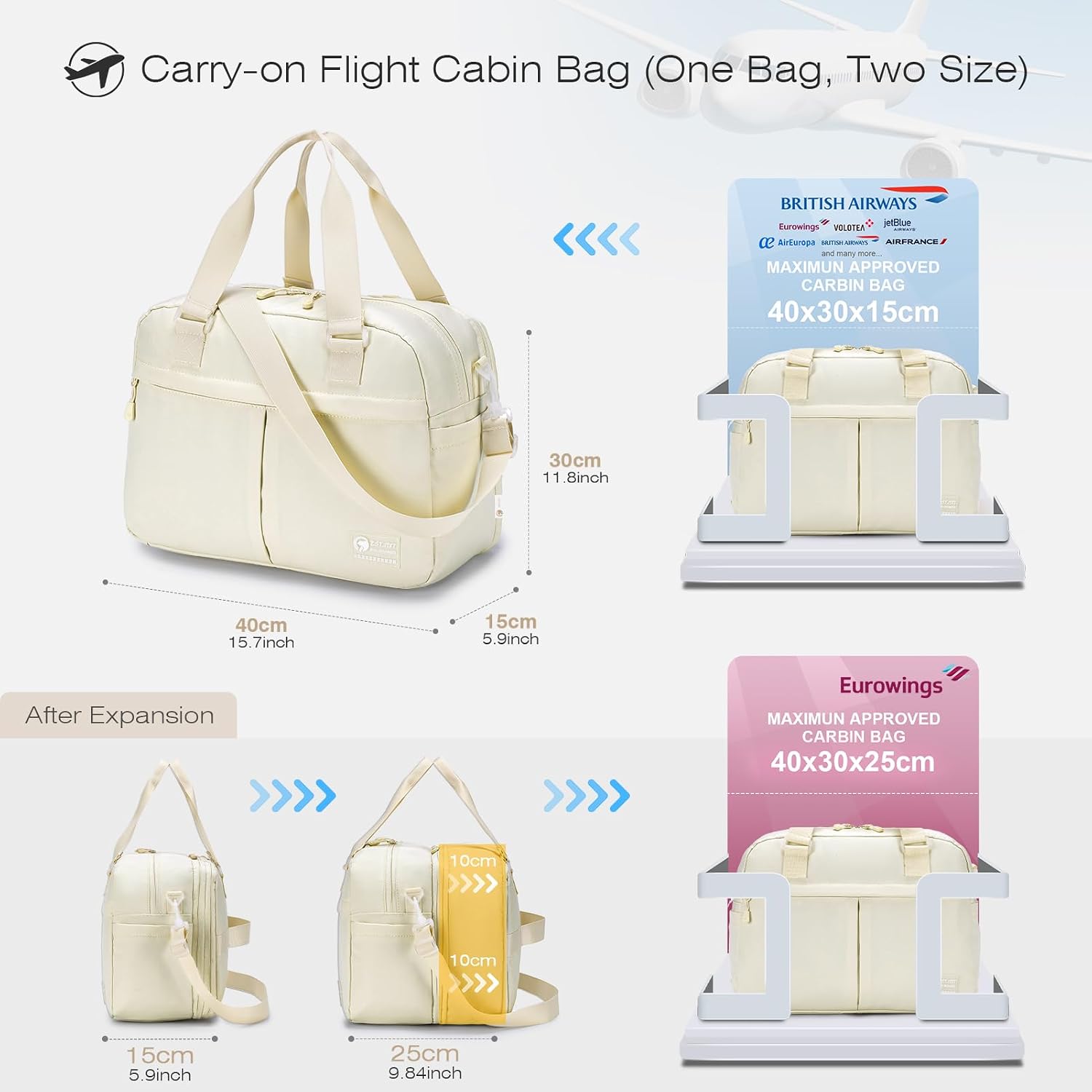 Detalle 1 de SPAHER Ampliable 40x30x15 → 25 Bolsa de viaje