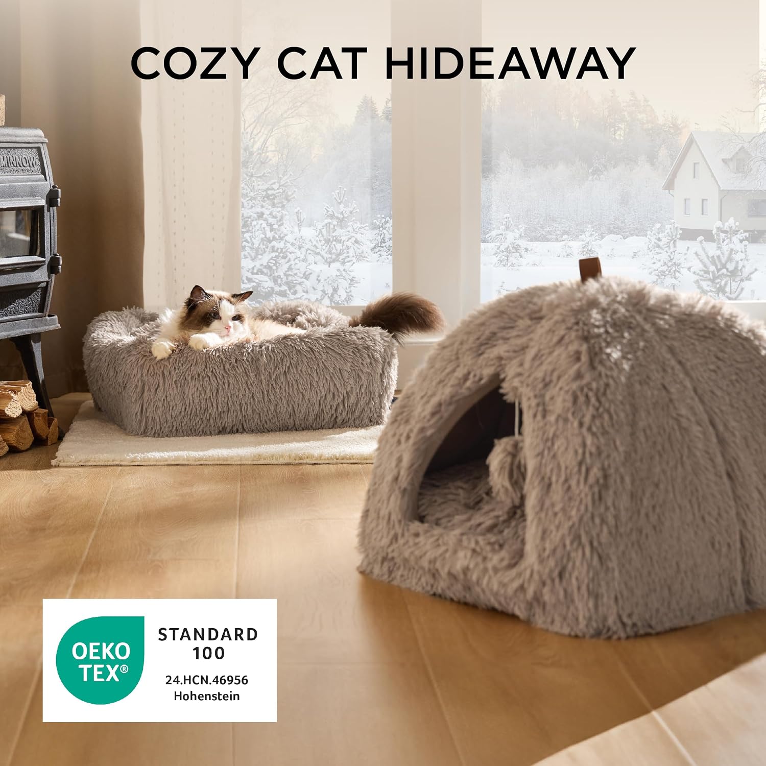 Detalle de Bedsure Cat Cave Bed 44x44x44cm