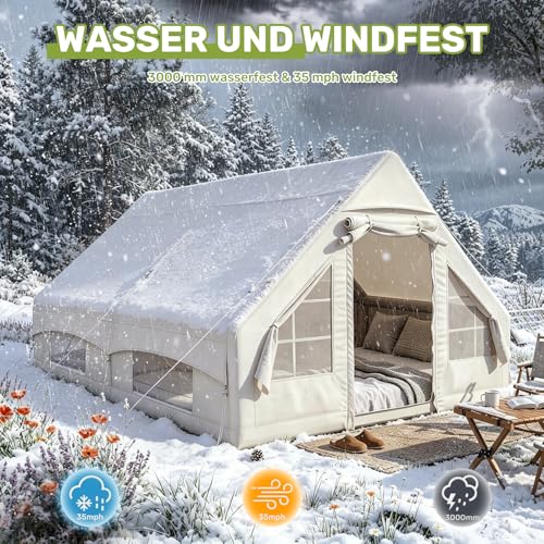 Detalle de Hawthyhome Aufblasbares Zelt 3x4m – schneller Aufbau, wasserdichtes Oxford-Gewebe, 4–8 Personen