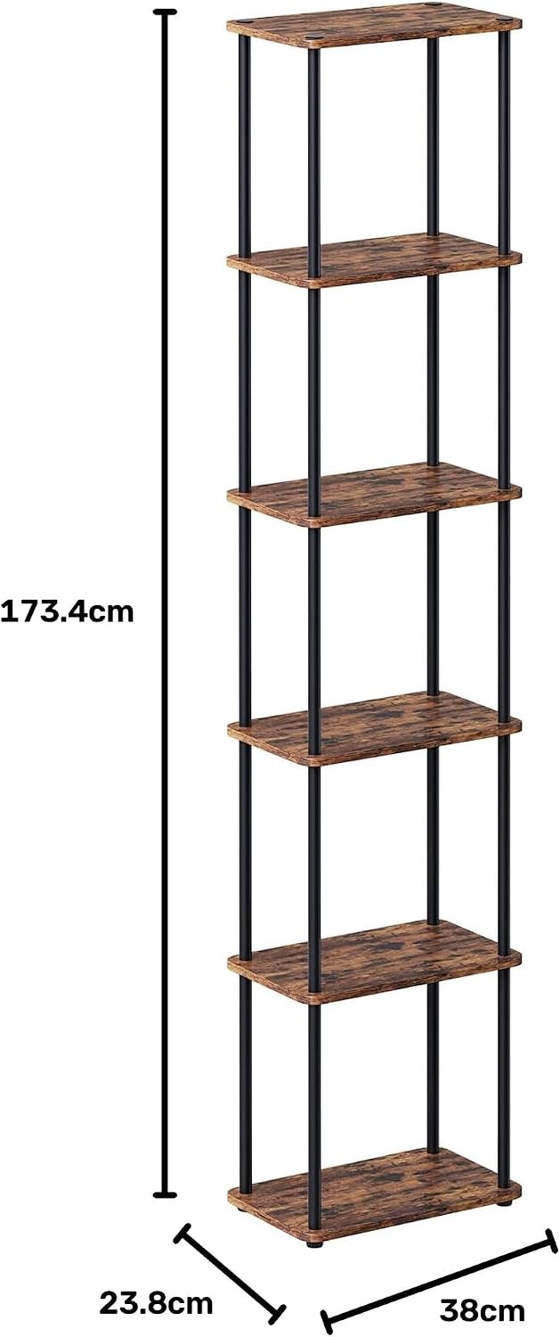 Detalle 2 de VASAGLE LLS136K01 förvaringshylla med 6 hyllplan, stål och trä