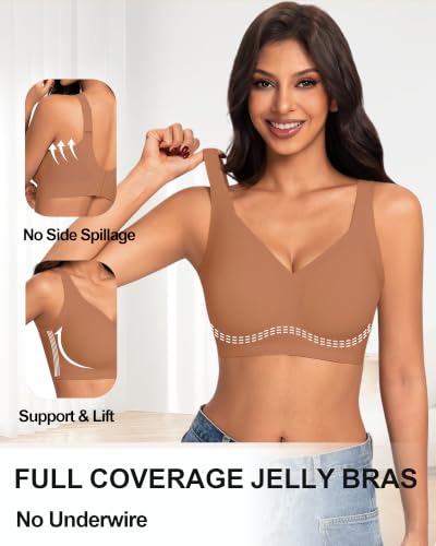 Detalle de HOWIN soutien-gorge sans armature grande taille, bande jelly 360° et dos en U