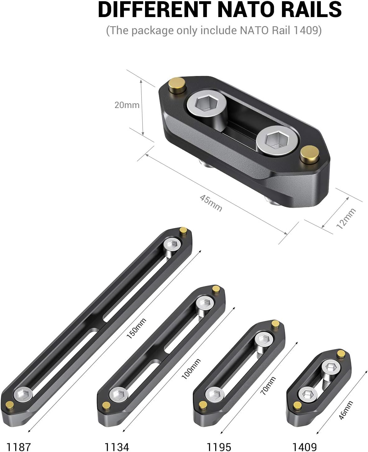 Thumbnail 5 de SMALLRIG NATO Rail 46 mm 1409 con fissaggio rapido per DSLR camera rig