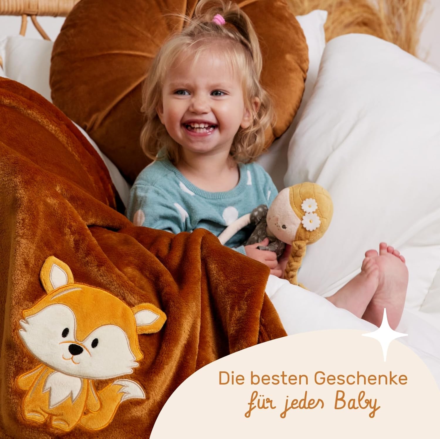 Thumbnail 5 de Be Mammy Couverture chaude pour bébé - Peluche 3D Renard Marron (BE20-168)