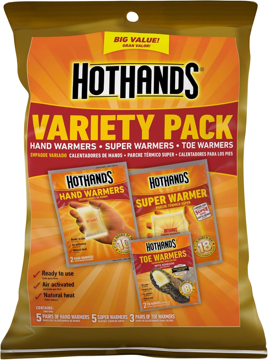 HotHands Toe, Hand & Body Warmer Variety Pack ♨