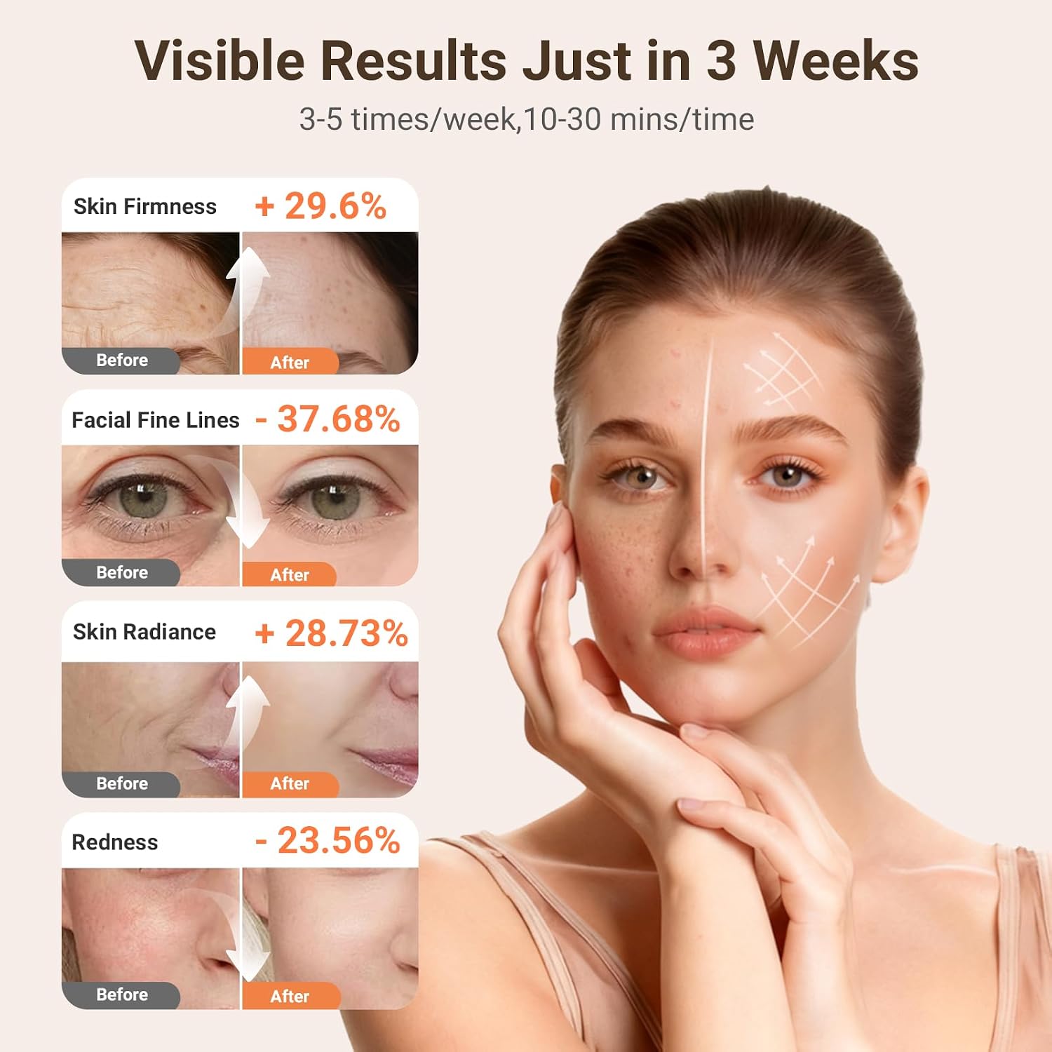 Detalle de Gleelar LED face mask with 850nm infrared