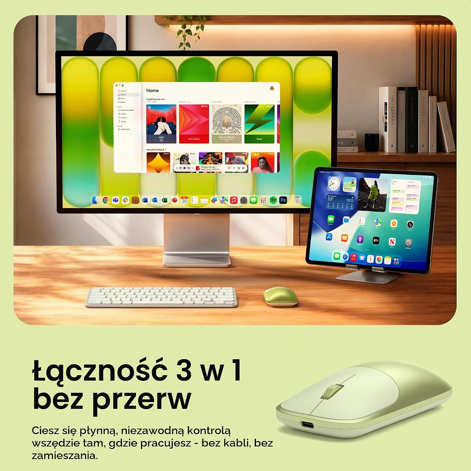 Detalle de SATECHI Slim EX MN25STH07 – mysz bezprzewodowa Cytrus, ciche kliknięcia