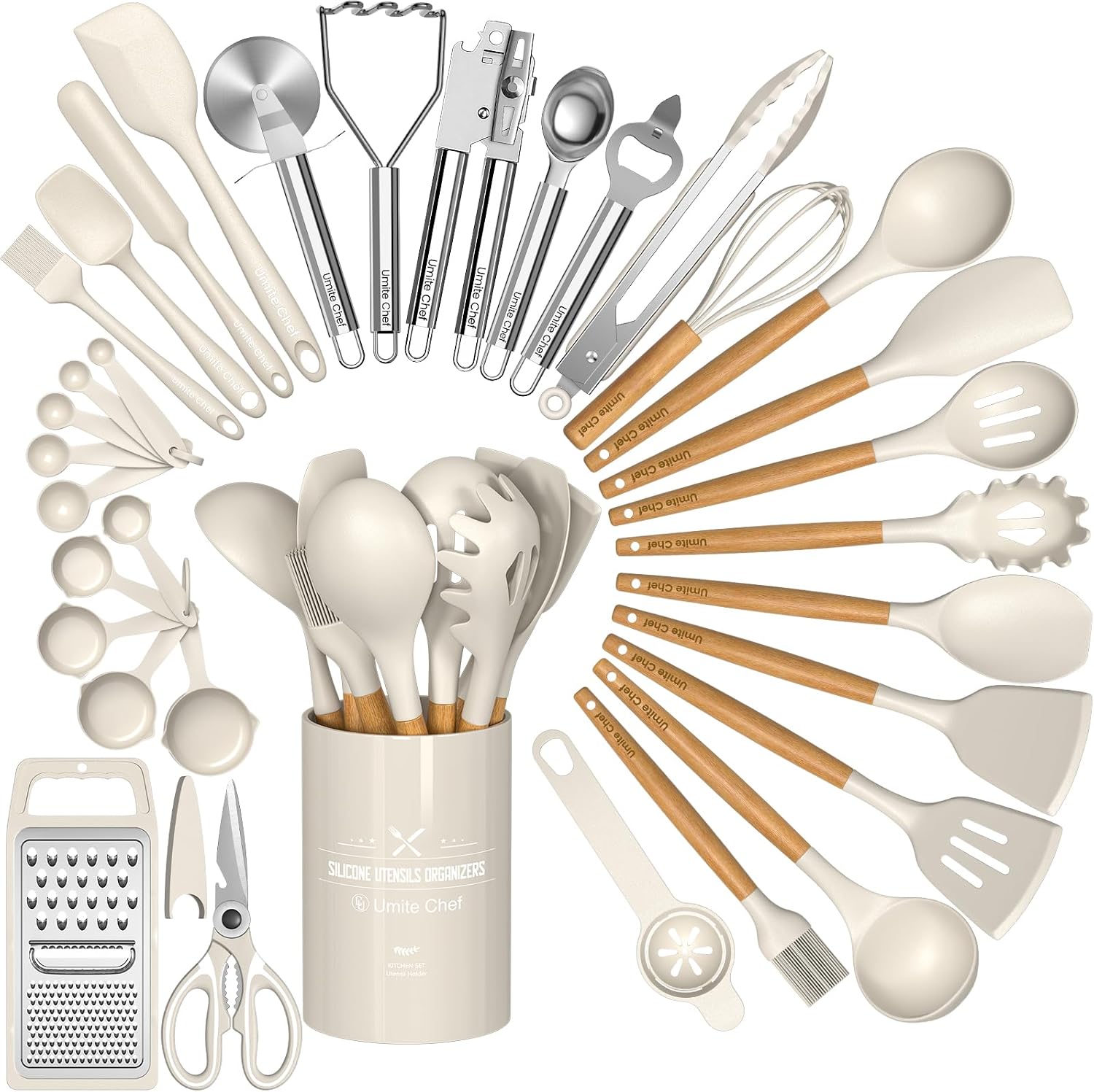 Detalle de Umite Chef 34-piece silicone kitchen utensils set