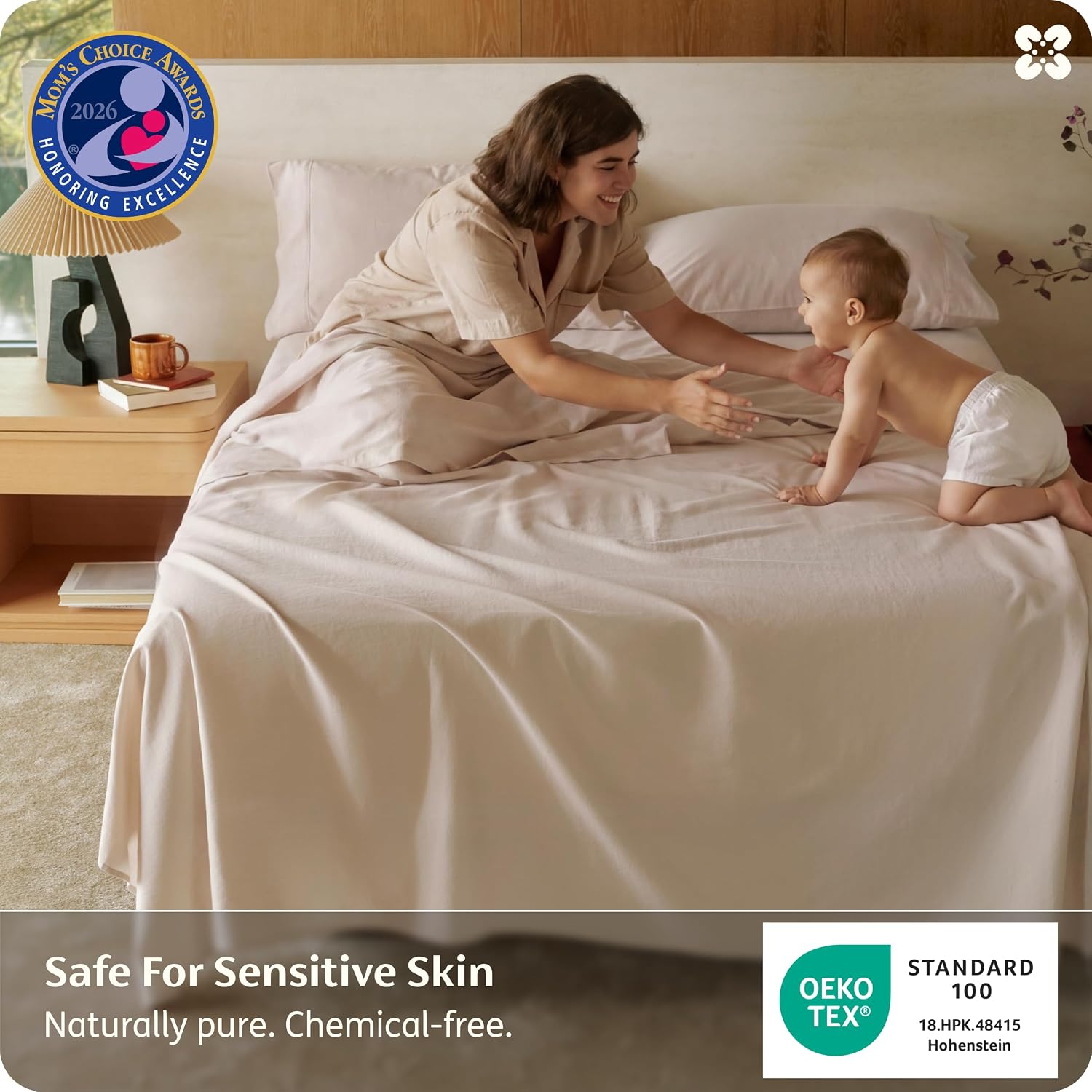 Thumbnail 2 de Bedsure Sheet Set-Organic CTN-Napped Queen Organic Cotton Sheets, 17-Inch Deep Pocket, 300 Thread Count
