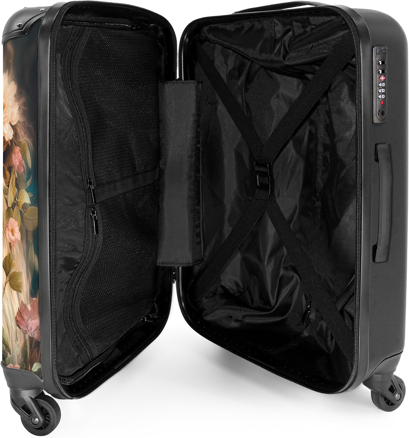Detalle 2 de NoBoringSuitcases.com Valigia grande rigida con serratura TSA, 67 cm, 72 L e fino a 20 kg (67 cm - 72L, Leone - Rosa antico)