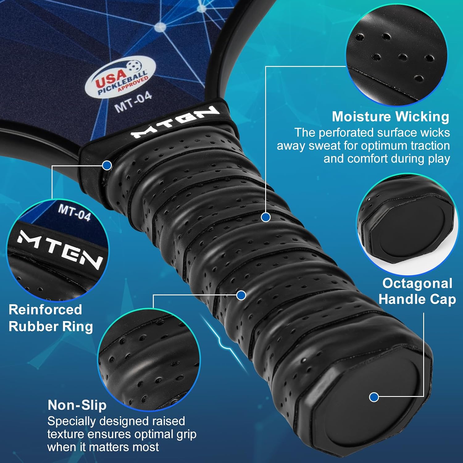 Detalle 2 de MTEN Pickleball Paddle Set, Fiberglass