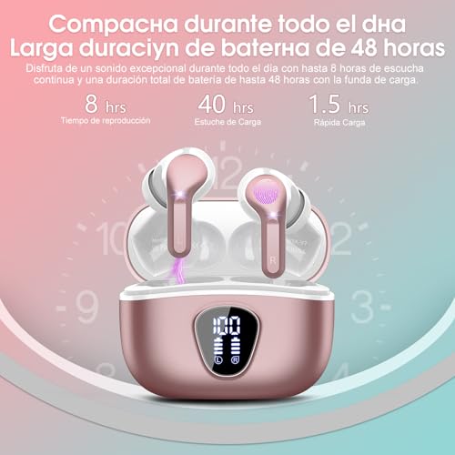 Thumbnail 4 de Auriculares Inalámbricos Bluetooth 5.4 IP7 Oro Rosa