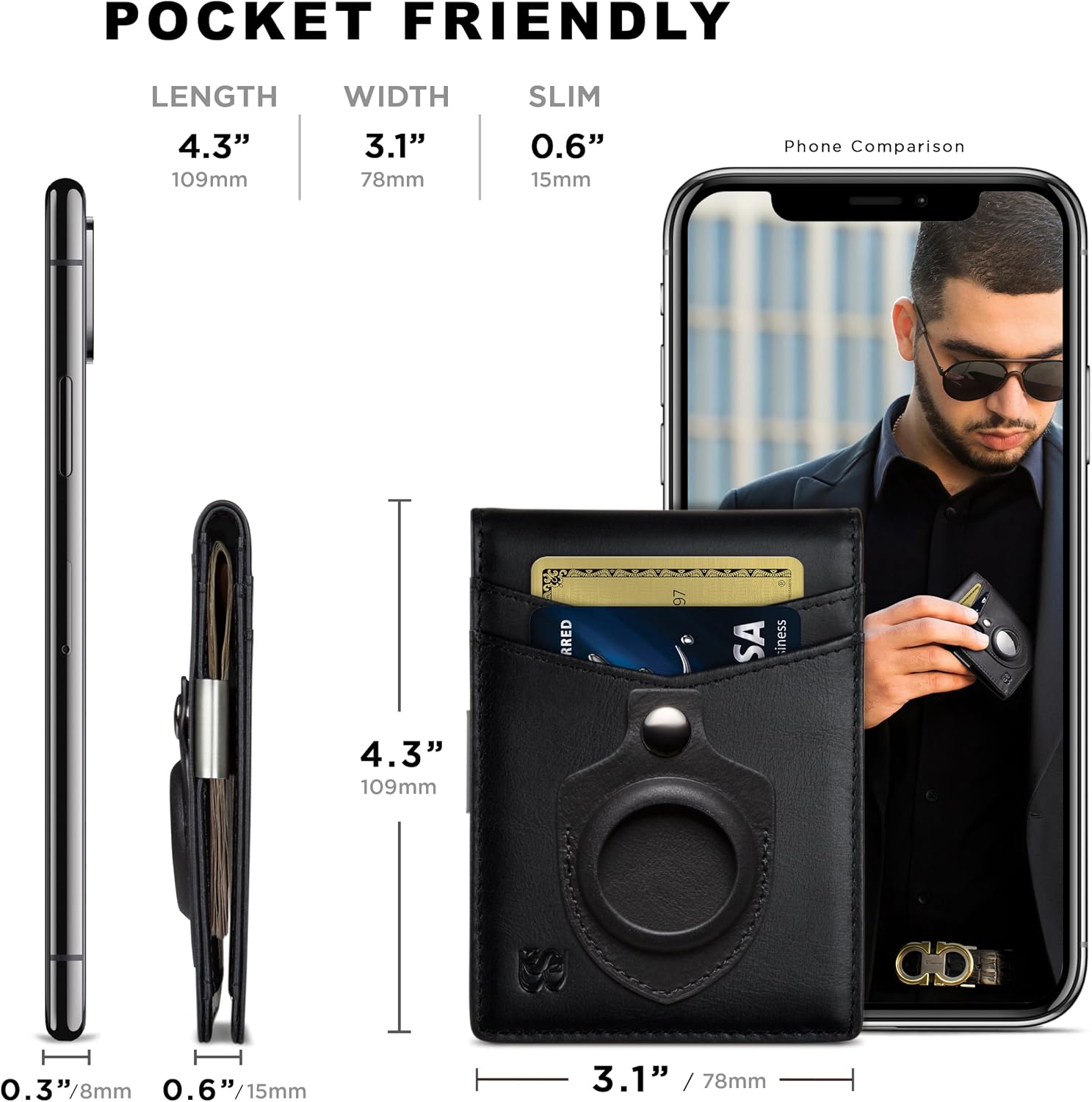 Thumbnail 6 de SERMAN BRANDS Money Clip Wallet 11 slots