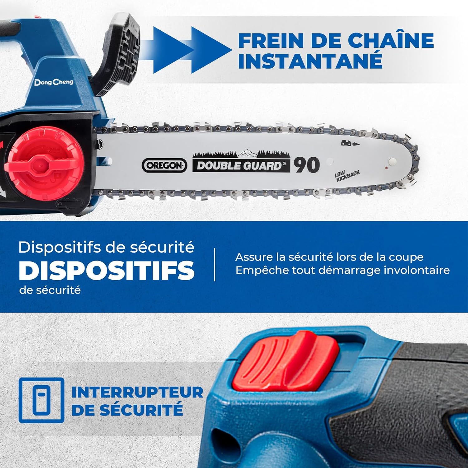 Thumbnail 6 de DongCheng Tronçonneuse sans fil 20V avec moteur brushless et guide Oregon 30 cm