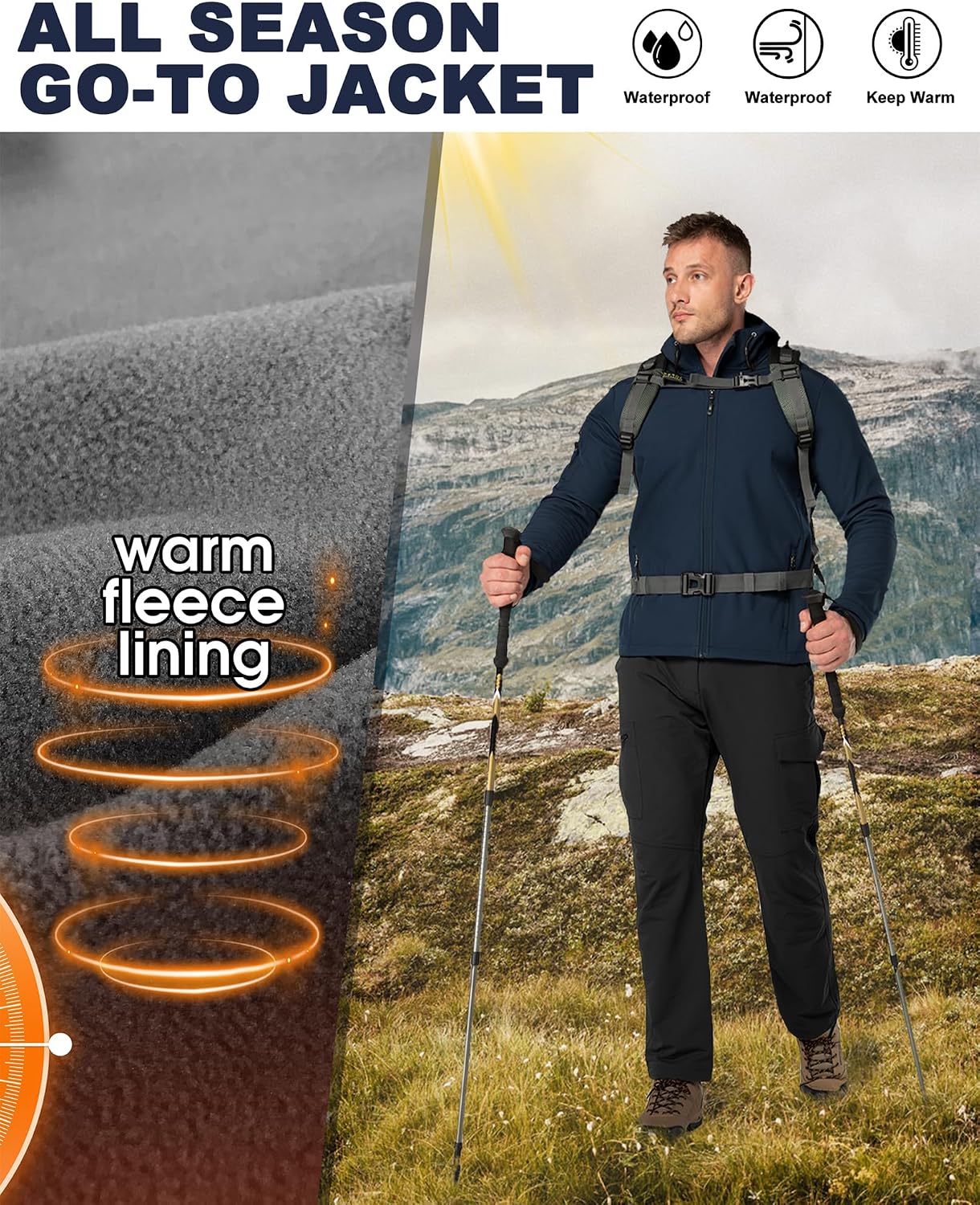 Detalle 2 de 33,000ft Men’s Waterproof Softshell Jacket 8000mm
