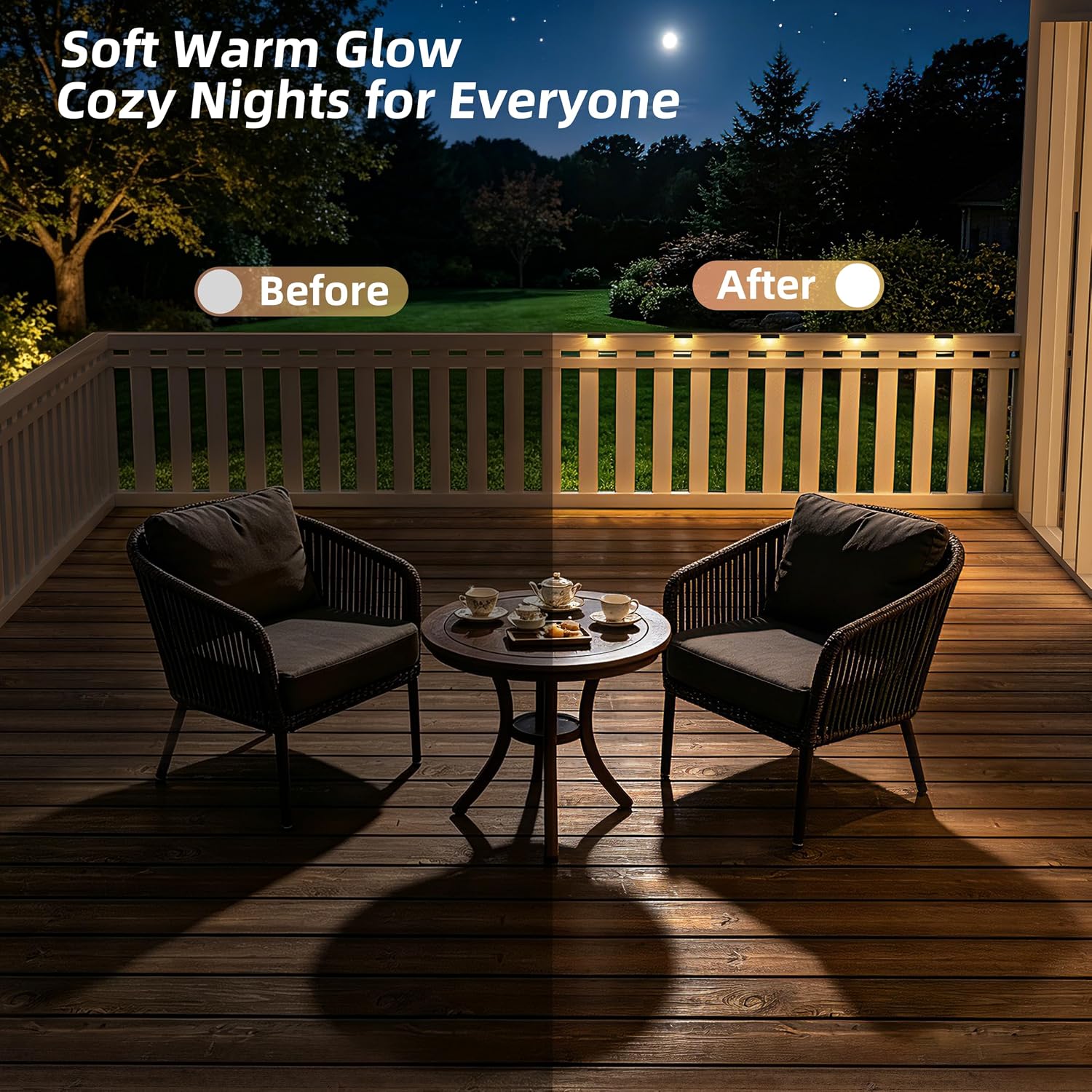 Detalle 1 de VOLISUN HWL678-C Solar Deck Lights, 24-Pack Warm White LED, Black