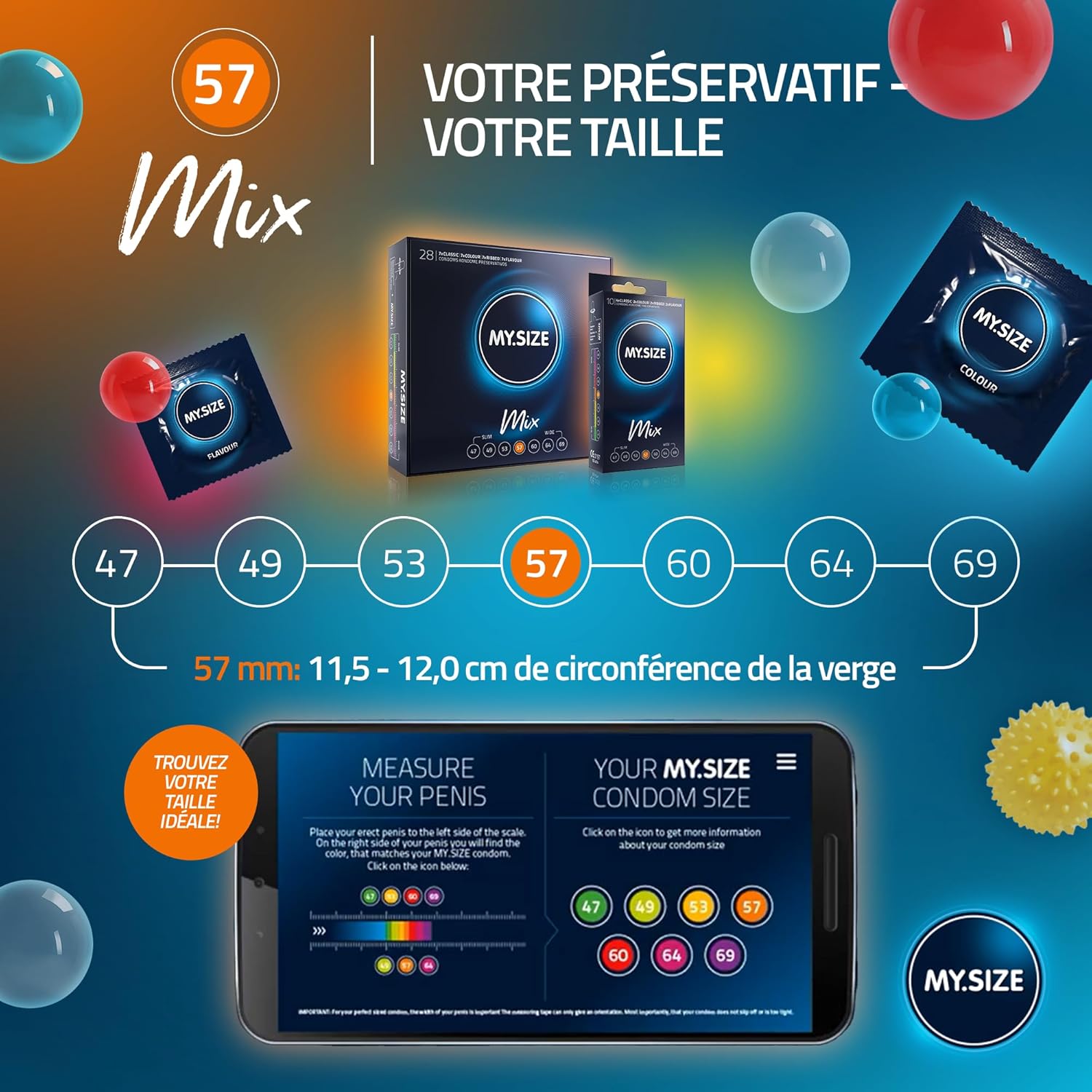 Thumbnail 4 de My.Size Mix préservatifs 57 mm, 28 pièces ⚙