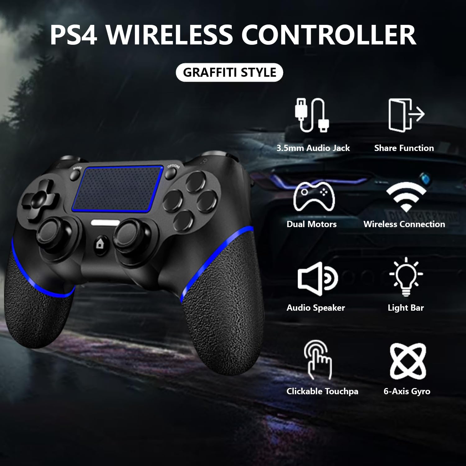 Detalle 2 de SZDILONG Upgraded Wireless Controller for PS4 (PS4/Pro/Slim) and Windows PC