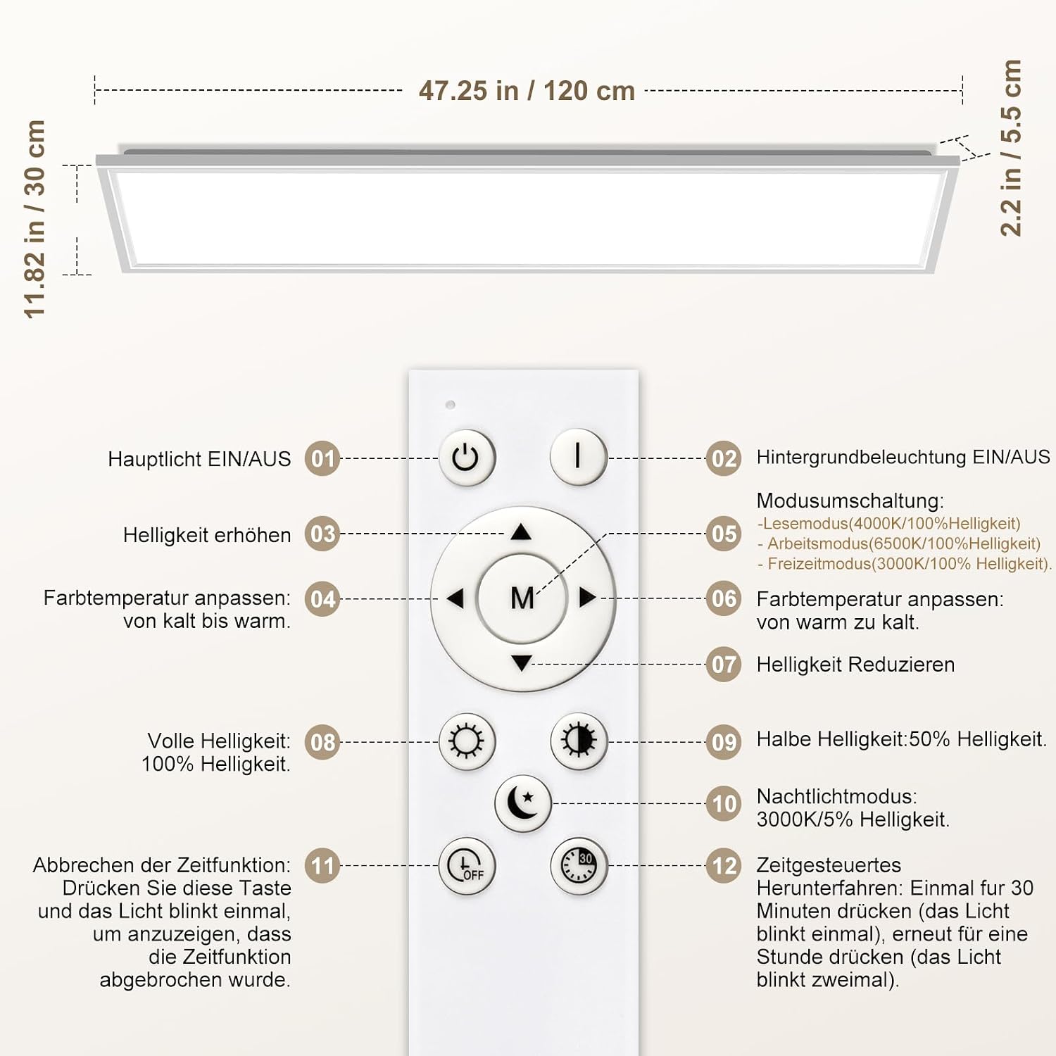 Thumbnail 5 de LED Panel 120x30cm 44W dimmbar