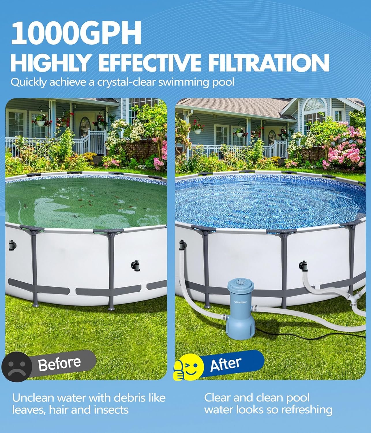 Thumbnail 2 de KimFilter Pro Series 1000 GPH Above Ground Pool Filter Pump