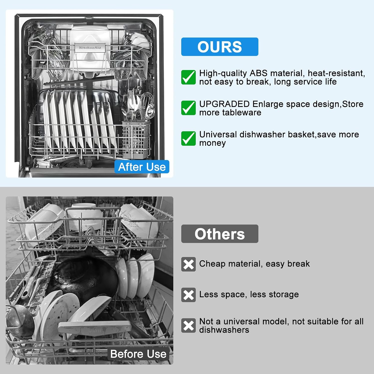 Thumbnail 6 de WP8562043 / 8531233 Dishwasher Silverware Basket, 7 Compartments, ABS