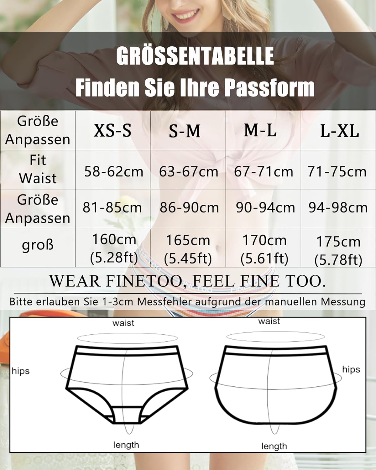 Thumbnail 3 de FINETOO String Tanga 5-pack cotton thongs for women 🩲
