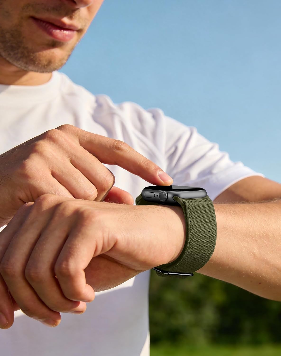 Thumbnail 4 de Adorve 5 Pack Nylon Elastic Strap for Apple Watch – Stretchy Solo Loop Bands (44–49mm)