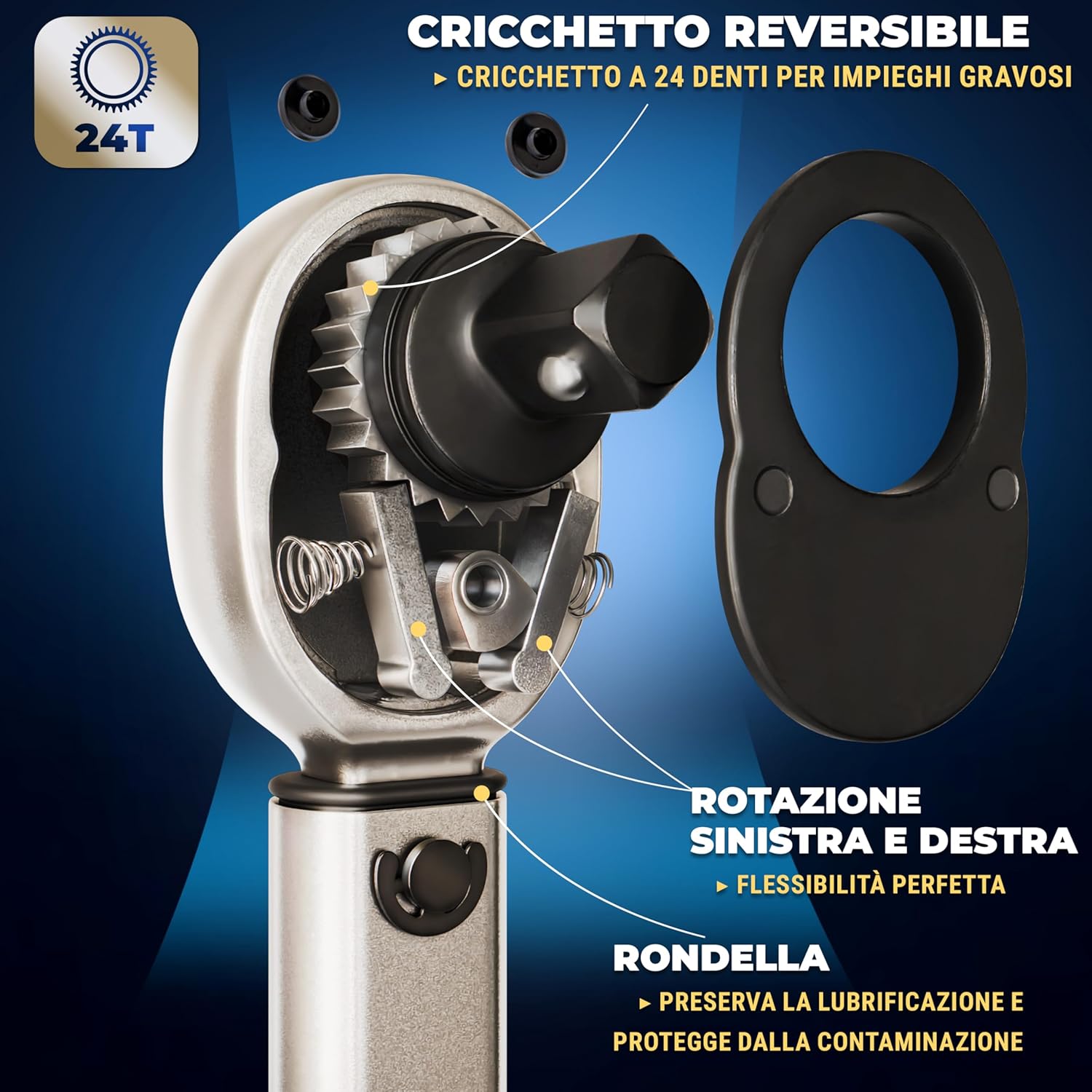 Thumbnail 2 de S&R Chiave Dinamometrica Auto 1/2 — Set completo 28–210 Nm con prolunga e bussole 17/19/21 mm (47,5 cm) in custodia