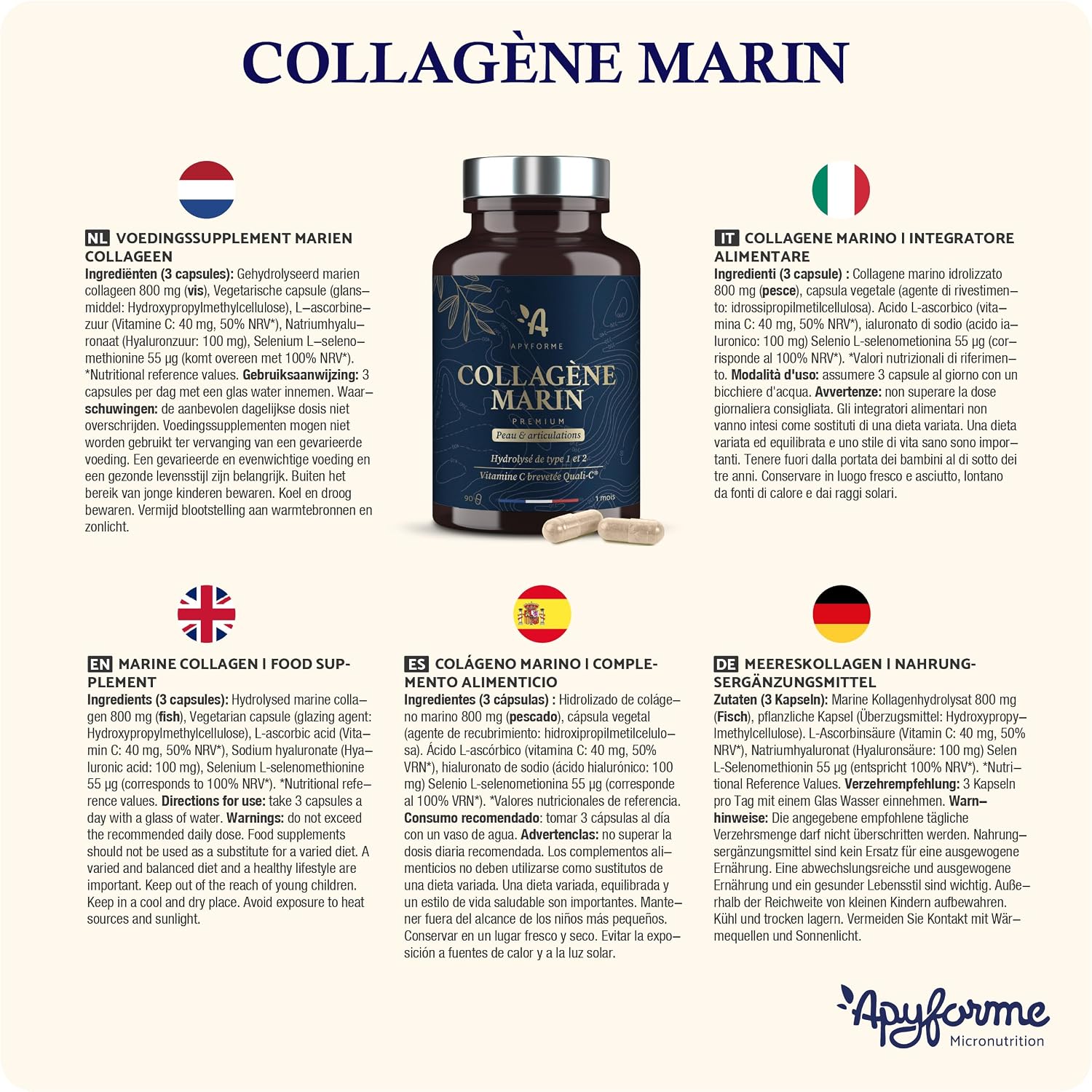 Thumbnail 6 de Apyforme Collagène marin 90 gélules 💊