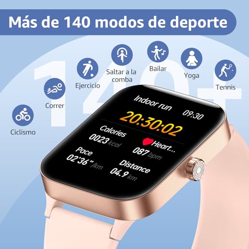 Detalle de KIUVKAS P3 Smartwatch: reloj inteligente 1,95'' con llamadas, 140+ modos deporte y monitorización de salud