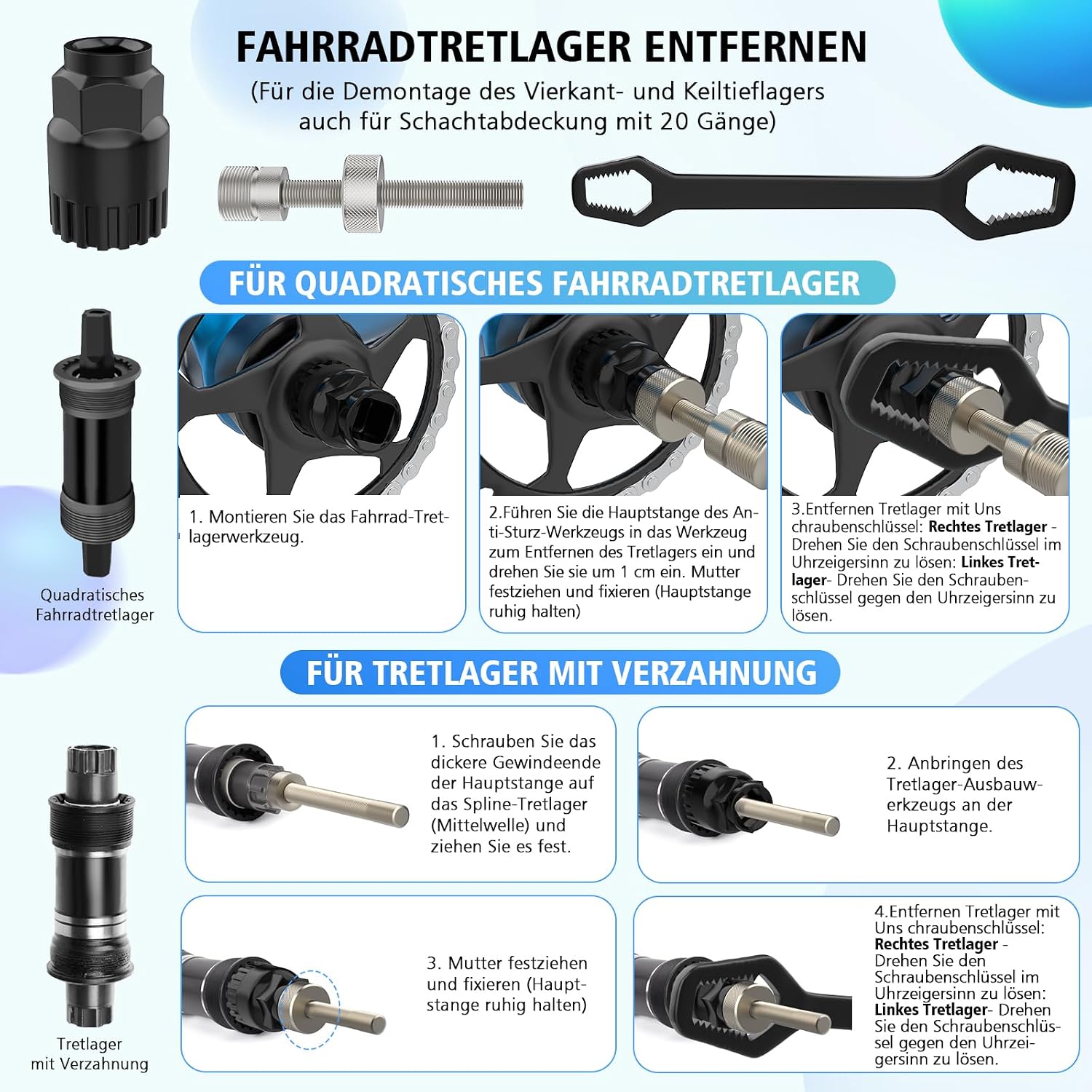 Detalle de Scalnuvyyh XT10SJZZ-11504661 cranktrekkerset voor vierkante en gesplinde trapassen