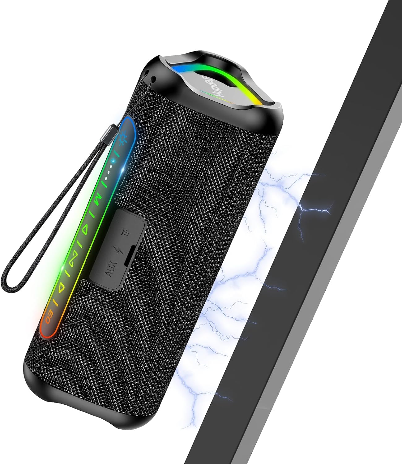 Detalle de Hupoaf M18 Magnetic Golf Bluetooth Speaker (20W, IPX7, 20H playtime, RGB lights, TWS pairing)