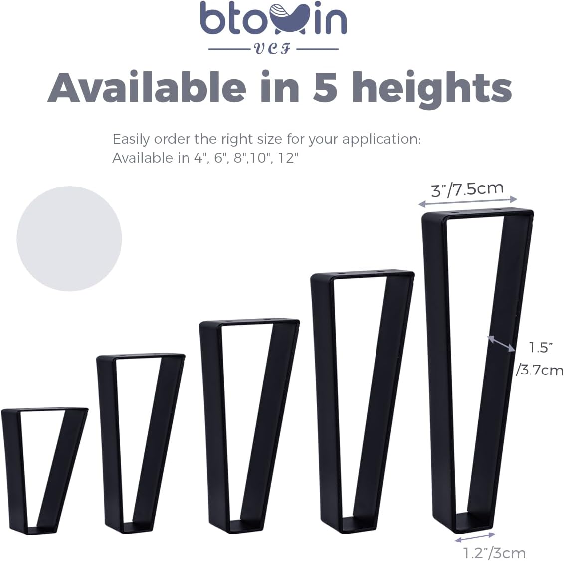 Thumbnail 4 de Btowin Metal Furniture Legs, 4-inch