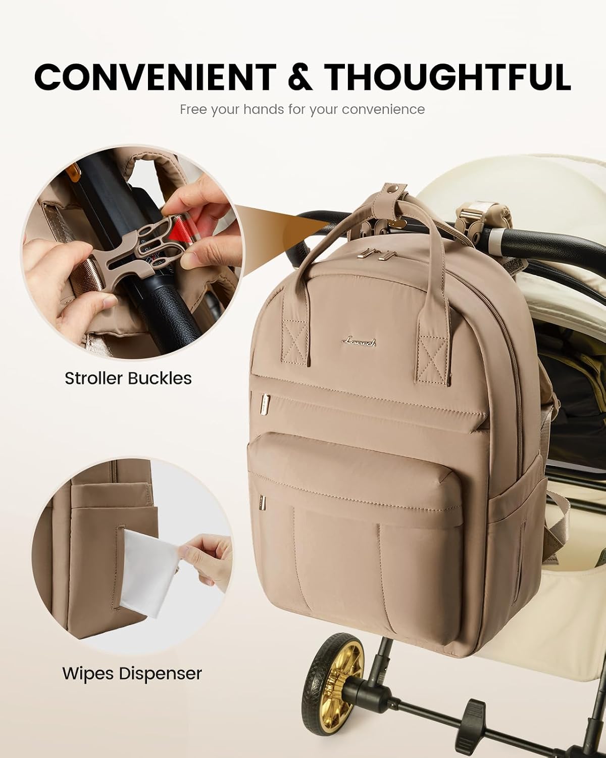 Detalle 2 de LOVEVOOK Baby Changing Bag 30x17x42.5cm