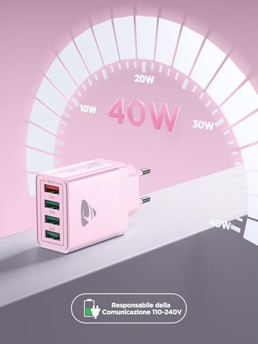 Detalle 2 de Aioneus caricatore USB da muro 40 W